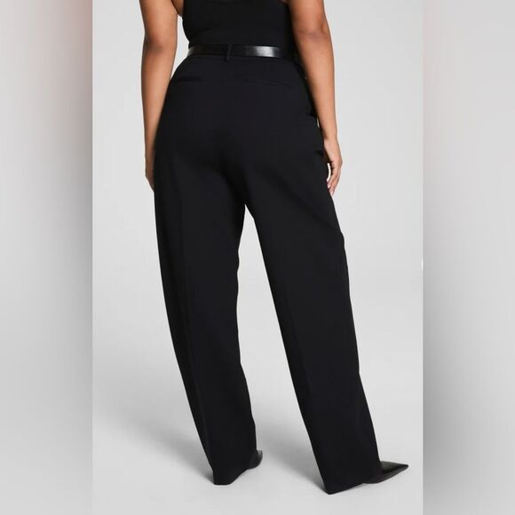 SPANX NWT Women’s Size Large Tall Black Easy Fit Ponte Barrel Leg Pant $158 - Picture 3 of 16